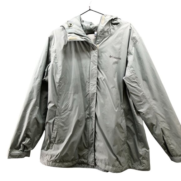 Columbia Arcadia ii Jacket Womens 1X Safari Green Sage Waterproof Rain Outdoor - Picture 1 of 10